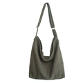 Borsa hobo a tracolla in velluto a coste verde scuro con tracolla regolabile per donna - Verde