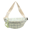 Bolso bandolera de pana a cuadros para invierno con correa ajustable en verde claro y azul - Cuadros Verdes