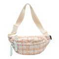 Bolso bandolera de invierno en tweed de cuadros naranja y azul con correa ajustable - Cuadros Blancos
