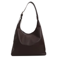 Bolso hobo minimalista en cuero PU café oscuro con correa de hombro ancha ajustable mujer - Marrón
