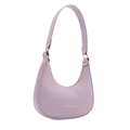 Chic lavender purple PU leather hobo bag with fashion branding and silver zipper detail - Purple