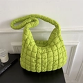 Stepptasche in neongrüner Puffer-Optik mit großem Fassungsvermögen für Damen im Winter - Grün