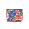 Μπλε νάιλον τσαντάκι clutch με παραδοσιακό κινέζικο σχέδιο με φοίνικα και παιώνιες - Μπλε