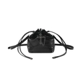 Bolso tipo cubo minimalista de cuero PU negro con colgante de cruz gótica de plata - Negro