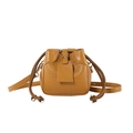 Bolso tipo cubo marrón con grabado de cocodrilo, cordón y correa ajustable - Marrón