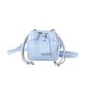 Bolso saco azul claro elegante con textura de cocodrilo y cierre de cordón mujer - Azul