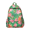 Green nylon backpack with phoenix and peony floral embroidery in Chinese style - Green