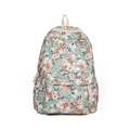 Sac à dos en tissu Oxford avec motifs floraux colorés et base de couleur grise - Vert