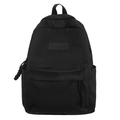 Minimalistische zwarte nylon rugzak met VICTOAIR logo en outdoor trekkoordsluitingen - Zwart