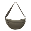Borsa a tracolla minimalista a mezzaluna in nylon verde oliva per l'uso quotidiano casual - Verde