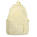 Sac à dos minimaliste en nylon jaune pâle avec poche zippée et tirette tissée - Jaune