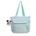 Borsa a tracolla in nylon verde menta alla moda con simpatico ciondolo a forma di cane - Verde