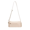 Bolso bandolera cilíndrico minimalista en cuero PU crema con correa ajustable - Color de Helado