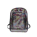 Transparenter PVC Rucksack mit buntem Graffiti Print, trendige Schultasche für Schüler. - Rosa Graffiti