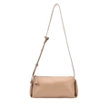 Bolso bandolera minimalista de piel sintética albaricoque con correa ajustable y cremallera - Albaricoque