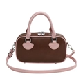 Bolso de mano retro en cuero PU con asas en forma de corazón y correa de bandolera - Marrón