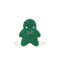 Fashionable green gingerbread man felt crossbody bag with embroidery and gold chain strap - Green