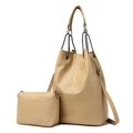 Set borsa a mano kaki due pezzi con motivo a teschio in rilievo e catena in metallo - Cachi