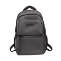 Mochila minimalista de nailon gris oscuro con correas de malla y bolsillo frontal - Gris