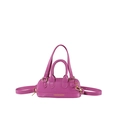 Borsa a tracolla mini in pelle PU magenta alla moda con finiture dorate e manici - Rosa Rosso