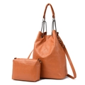 Ensemble cabas orange marron en cuir avec motifs crânes et détails de chaîne métal - Jaune