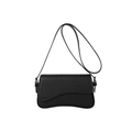 2024 Fashion minimalist black lychee grain PU leather crossbody bag for women - Black