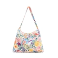 Sac à bandoulière en toile fleurie avec motifs colorés et large sangle sur fond blanc - Motif Floral Coloré et Vibrant (Style 2)