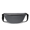 Bolso de pecho gris resistente al agua con correa ajustable y tejido de alta calidad - Gris