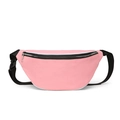 Riñonera rosa impermeable con correa negra ajustable y cremallera de metal plateado - Rosa