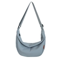 Minimalist light blue-grey crescent nylon crossbody bag with adjustable strap - Light Blue