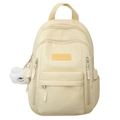 Zaino minimalista in pelle PU giallo chiaro con un simpatico ciondolo a nuvola di peluche - Giallo