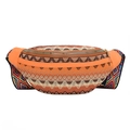 Boho-Gürteltasche mit bunten geometrischen Webmustern und breitem Schultergurt - Orange