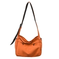 Bolso bandolera naranja de nailon con correa ancha ajustable y bolsillos laterales - Naranja