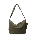 Bolso bandolera de lona verde oliva de diseño minimalista con correa suave con nudo - Verde
