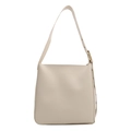 Borsa a tracolla minimalista in pelle PU beige con tracolla regolabile e fibbia dorata - Bianco