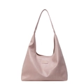 Schicke hobo-tasche aus rosa PU-Leder mit breitem Schultergurt und minimalem rechteck-label - Rosa