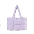 Sac fourre-tout matelassé violet clair pour femme avec grande capacité et texture nylon - Violet