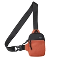 Sac bandoulière minimaliste en tissu Oxford orange et noir avec sangle ajustable - Orange