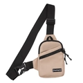 Bolso bandolera de nailon caqui para mujer con correa ajustable y bolsillo con cremallera - Caqui