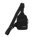 Bolso táctico de pecho en nylon negro con correa ancha ajustable y logo TianDingYu - Negro