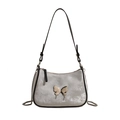 Sac à bandoulière en PU argenté avec grand papillon en métal et chaîne style Y2K - Décoration de Papillon (Argent) / Argenté