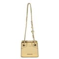 Mini metallic gold crossbody bag with chain strap and decorative golden ball detail - Gold