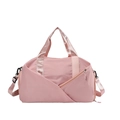 Borsa da viaggio rosa in nylon con tracolla regolabile e finitura lucida elegante - Rosa