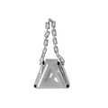 Borsa tote argento metallizzato in PU con lettera G a rilievo e catena spessa - Argento