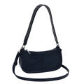 Dark blue rivets crossbody bag with adjustable strap and silver metal hardware - Blue