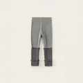 Grijze meisjes leggings met patchwork design, ruches en decoratieve knopen - 80 / Bottoms / Grijs (CK25206)