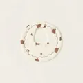 Waterproof cotton baby bib with brown bear star and moon pattern in petal shape - Round Star Moon Bear (PS26009)