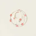 Waterproof baby cotton petal bib with red strawberry print for newborns and infants - Round Strawberry (PS26009)