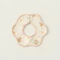 Beige cotton gauze baby bib featuring cute koala prints and wavy petal edges - Baby Bear Waterproof (PS24019)