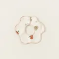 Waterproof cotton baby bib with orange pumpkin pattern and petal shape for infants - Waterproof Pumpkin (PS26007)